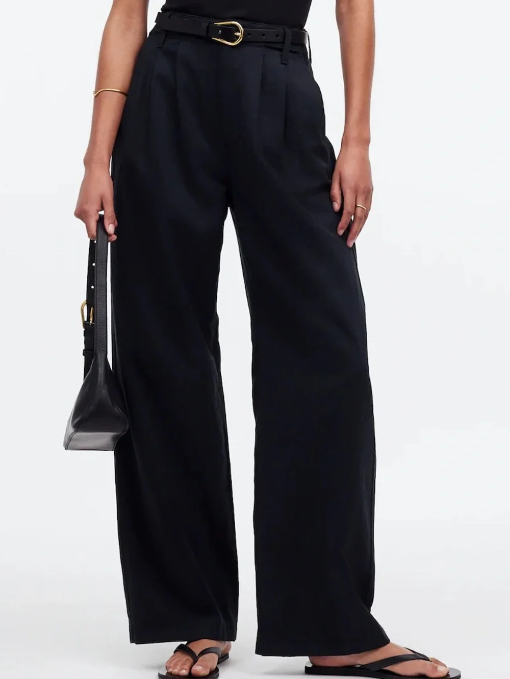 Madewell The Harlow Wide-Leg Pant High-Rise Wide-Leg Pants Linen Blend Size 2 - Picture 1 of 9